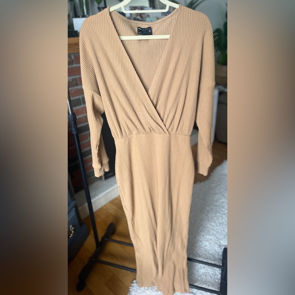 ASOS Tan Ribbed Dress